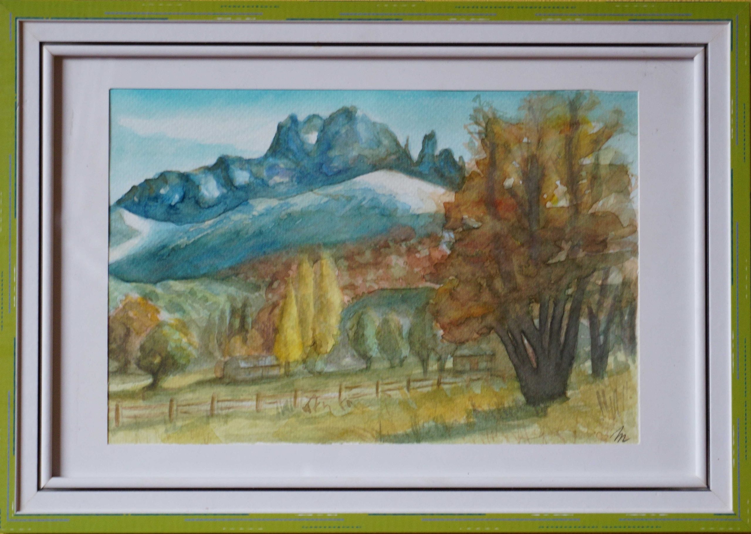 Paisaje natural. Estudio en acuarela