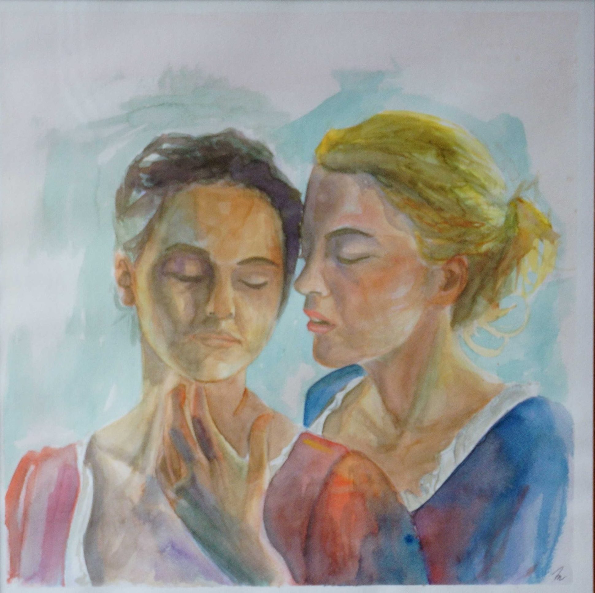 Marianne e Hélöise. Estudio de retrato en acuarela