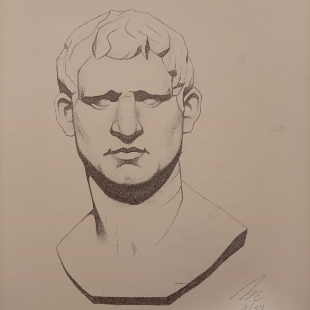 Estudio 09/50 Rostro masculino de frente