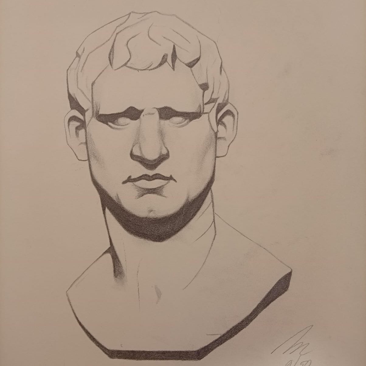 Estudio 09/50 Rostro masculino de frente